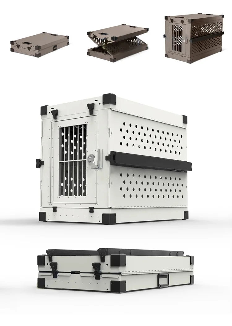 Portable dog cage Aluminum alloy medium and large dog  Folding pet car  Camping travel dog