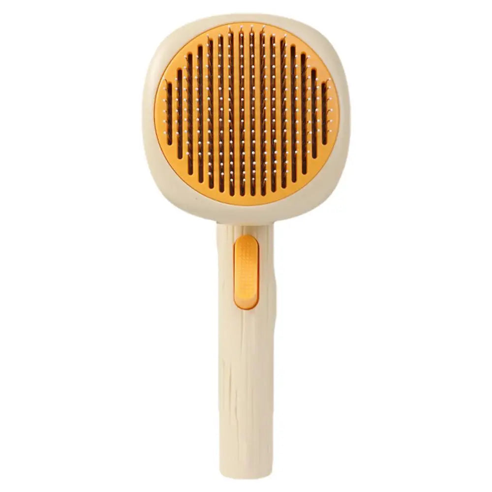Cat Deshedding Brush Cat Brush For Shedding Curved Comb Teeth Brush With Release Button Portable Pet Massage Brushes For Massage