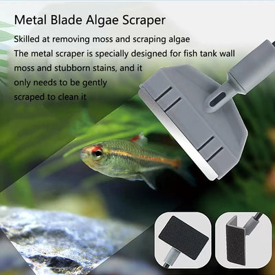 Aquarium Fish Tanks Cleaning Tools Kit Algae Tank Cleaner Set Aquarium Cleaner Fish Tank Net Scraper Sponge accessories