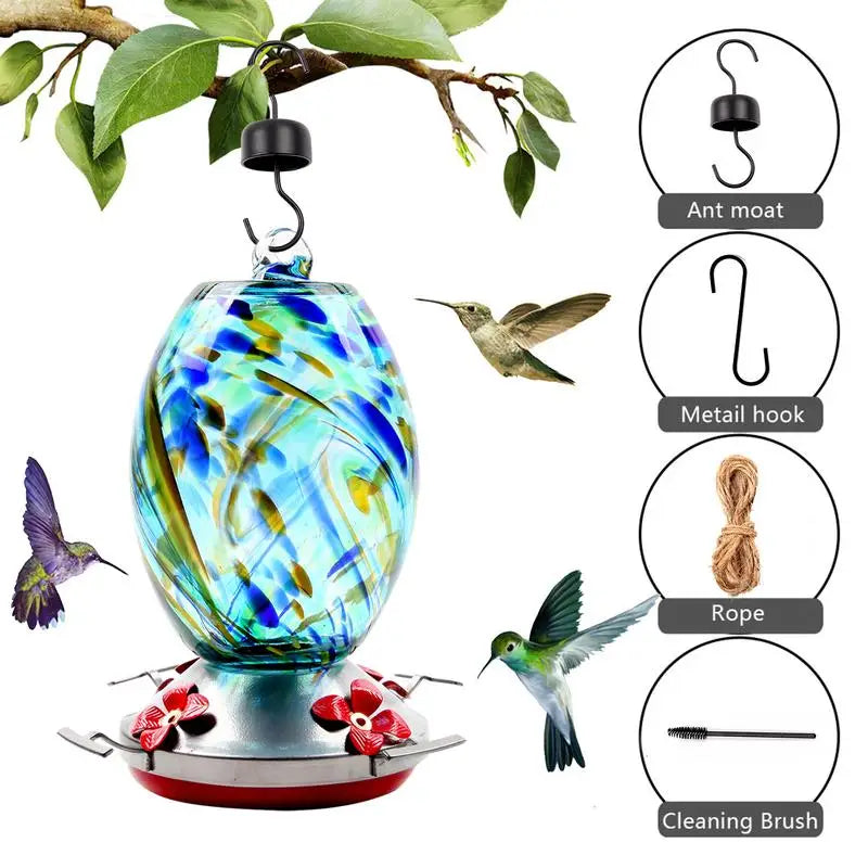 Hummingbird Water Feeder Backyard Bird Feeder For Tree With 4 Feeder Ports Garden Bird Feeder Hummingbird Feeder Wild Bird