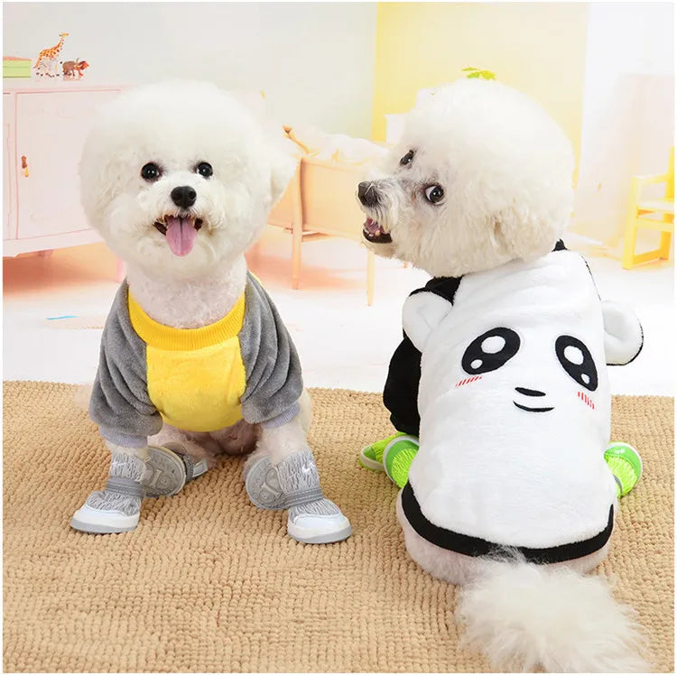 XS-XL Cute Winter Small Dog Cat Warm Vest Fleece Cartoon Printed Puppy Pet Cat Dog Clothes for Small Medium Dog Hoodie Chihuahua