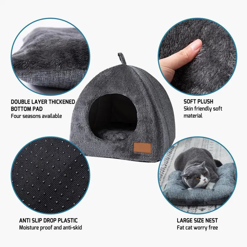 New Triangle Cat Nest New Deep Sleep Comfort In Winter Cat Bed Closed Cat House Pet Nest Safe Pet House Pet Supplies