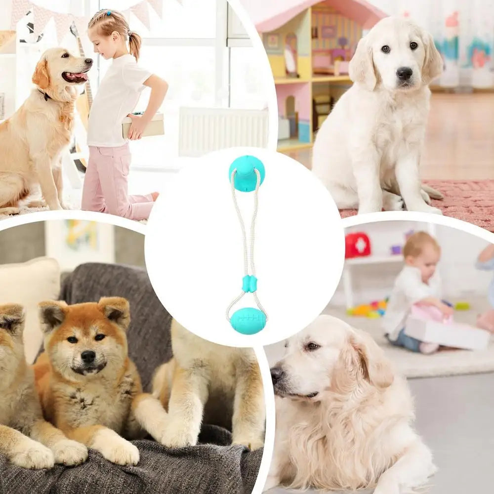 Dogs Suction Tug Toy Pet Tug Toys Puppy Chewing Teething Chew Toy Pet Training Anti Biting Rope Toys Dog Boredom Games