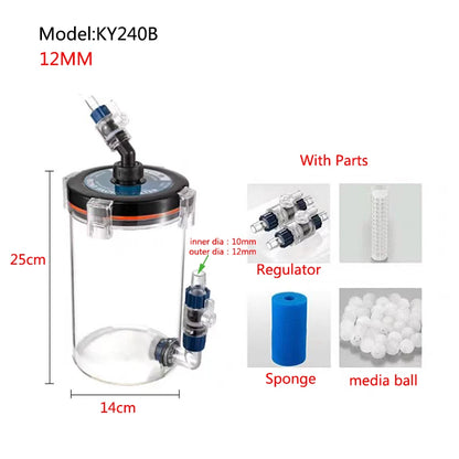 External Aquarium Filter Quiet External Canister with Sponge Bucket No Pump Suitable for Sea/Fresh water Fish Tanks Filtration