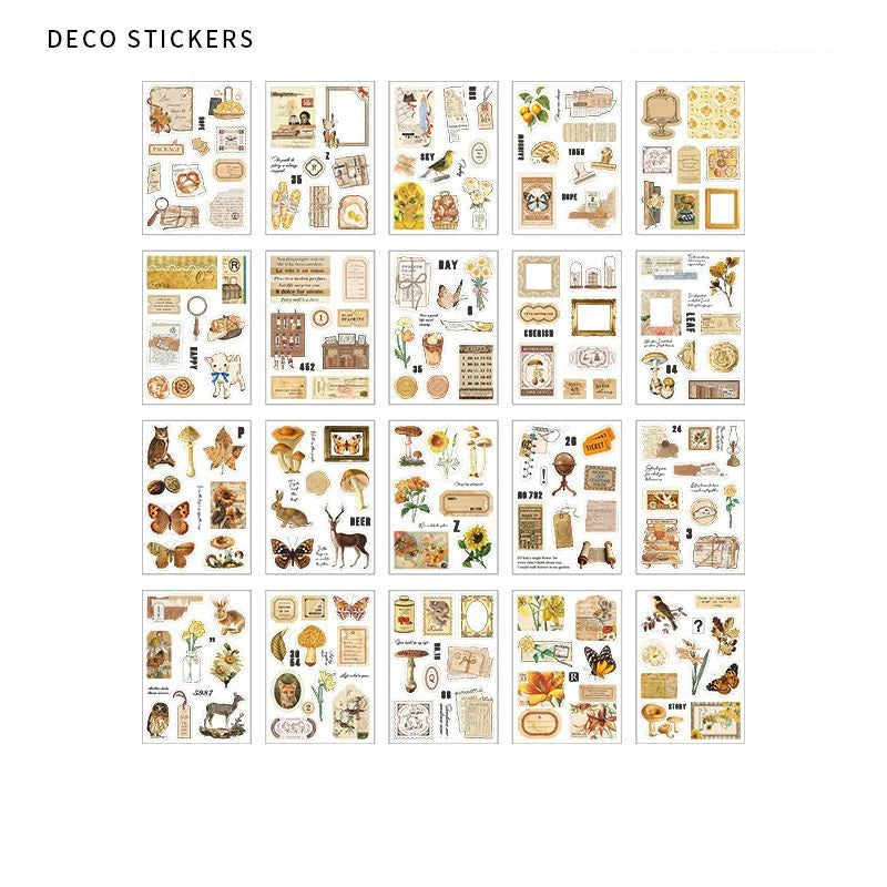 JIANQI 20 pcs PET Die cut Stickers book Plant Flower Label Decorative handmade Scrapbooking Material Diary Album Craft Supplies