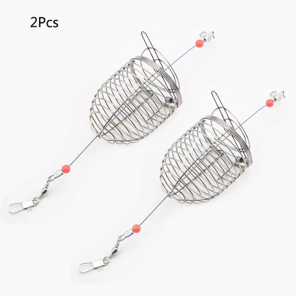 Stainless Steel Aquarium Small Fishing Bait Feeder Fish Tank Crystal Shrimp Dry Food Feeding Fishing Lure Cage Trap Basket