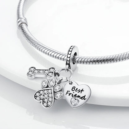 MULA 1PC Coffee Pet Moon Star Silver Plated Pendant Fit Original Snake Chain Charm Bracelet DIY Women Jewelry Gift
