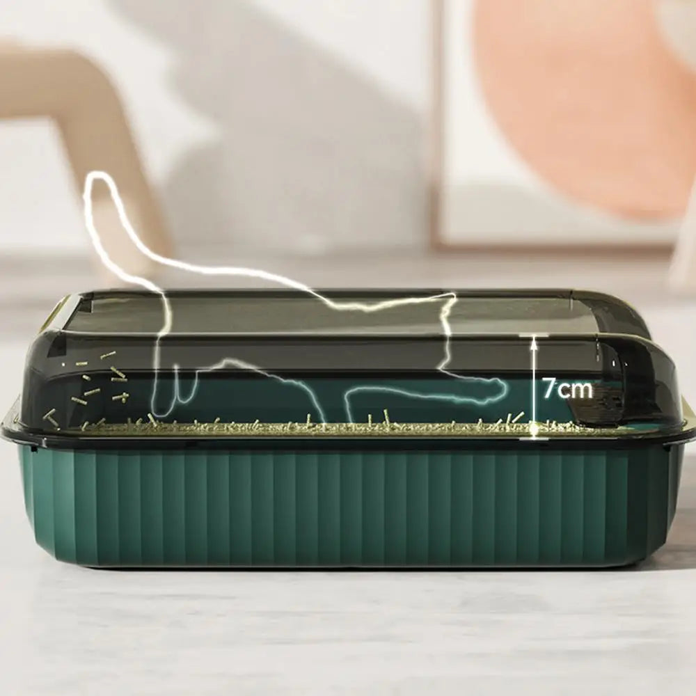 Cat Litter Box Large Pet Litter Box with Scatter Shield Open Top Pet Toilet High Sided Cat Poop Box Pet Cleaning Boxes