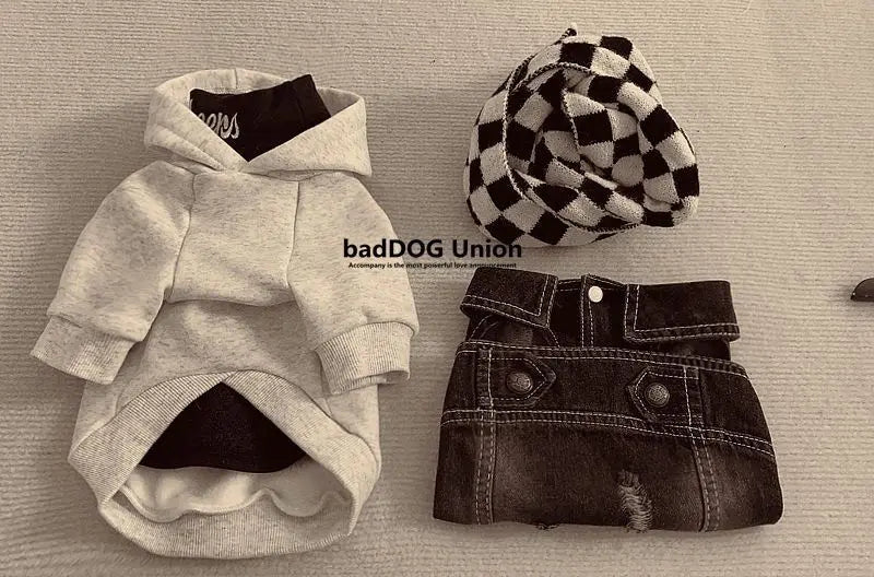 Letter Hoodie Pet Clothing Dogs Fashion Cotton Dog Clothes Costume Small French Bulldog Print Spring Autumn Gary Boy Mascotas