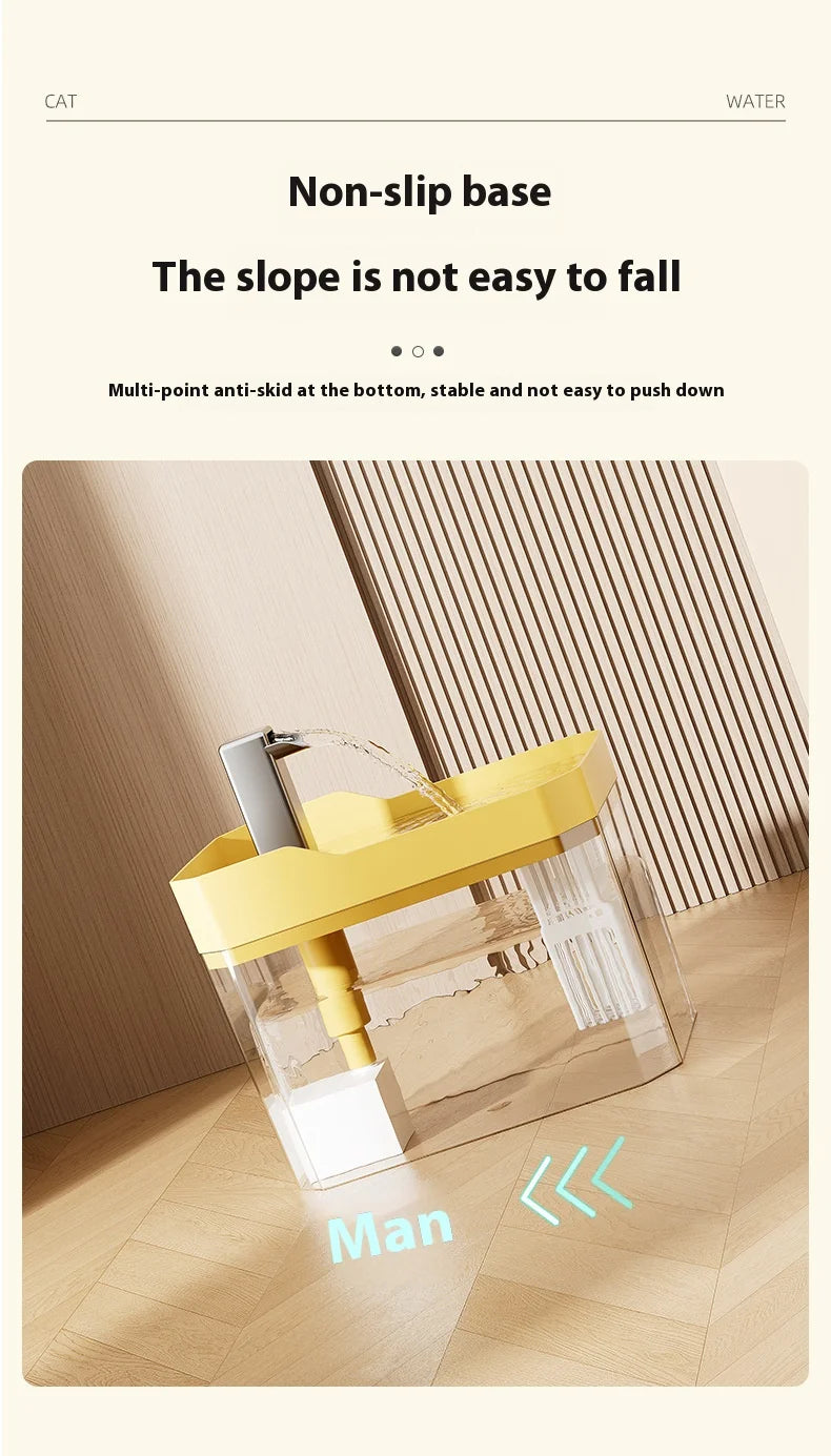 High end transparent cat water dispenser, plug-in automatic wired water dispenser, circulating flow water basin, pet water dispe