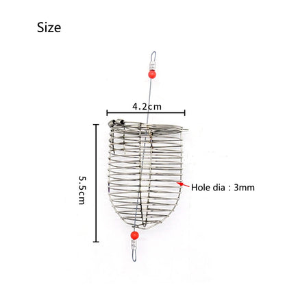 Stainless Steel Aquarium Small Fishing Bait Feeder Fish Tank Crystal Shrimp Dry Food Feeding Fishing Lure Cage Trap Basket