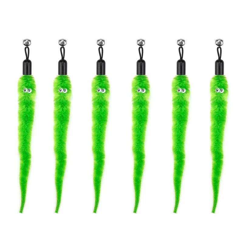 Cat Feather Toy Accessories False Mouse Worm Toy with Bell Kitten Cat Toys Interactive Replacement Refill Foam Ball Training