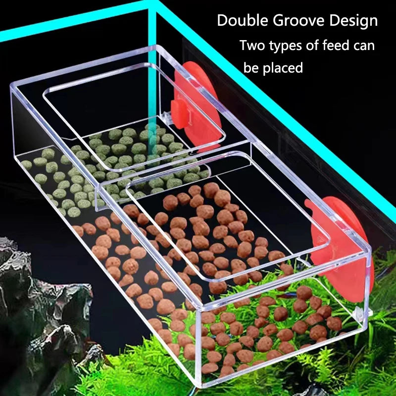 Aquarium Feeding Ring Fish Tank Station Floating Food Tray Feeder Aquarium Accessory with Strong Suction Cup New