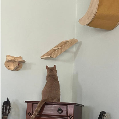 Cat Climbing Shelves Cat Tree Tower Wooden Hammock With Jumping Platform and Ladders for Cat Sleeping and Playing Cats Furniture