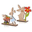 2025 Easter Wooden Rabbit Ornaments Standing Bunny with Flower for Spring Easter Party Home Table Decoration DIY Crafts Supplies