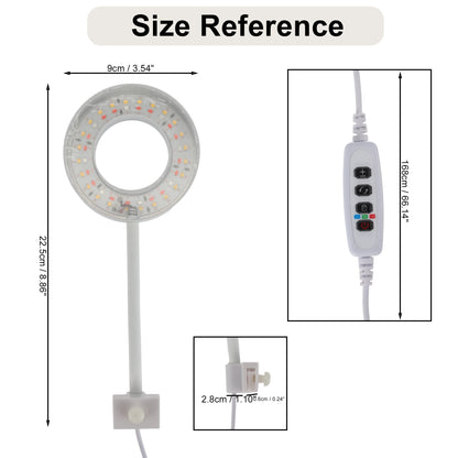 UXCELL Aquarium Light LED USB-plug Lamp with Timer 360° Rotate 3 Lighting Color Aquarium Plant Light for Fish Tank Clip-on
