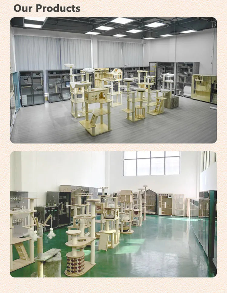 Excellent Quality Pet Furniture with Wheels Movable Animal Cages Cat Villa Fashion Wooden Dog House