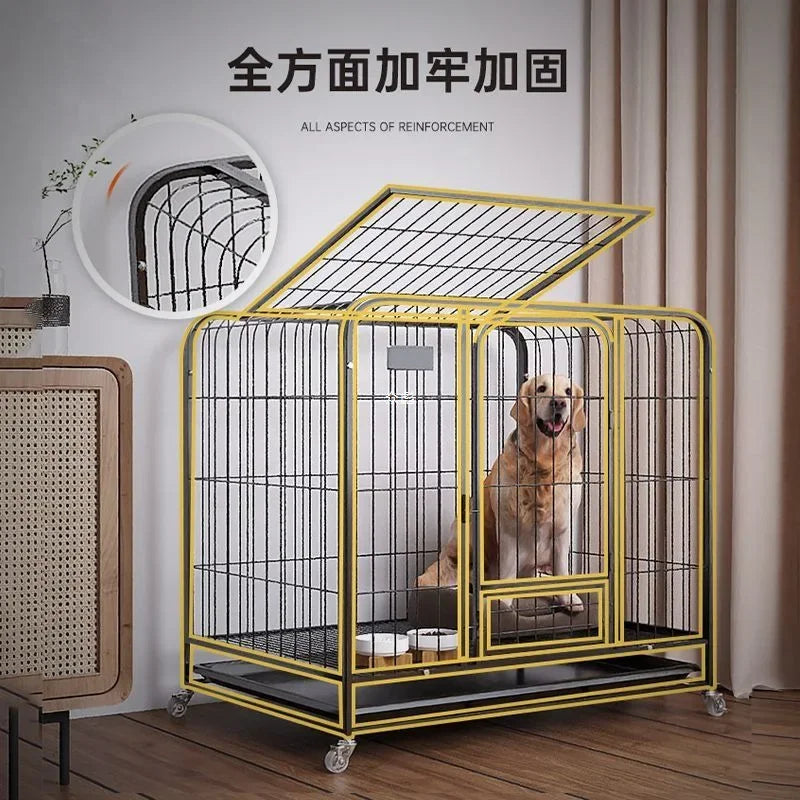 Dog Cage Large Dog Small to Medium Dog Golden Retriever Labrador Corgi Side Ranch with Toilet Separation Indoor Household Nest