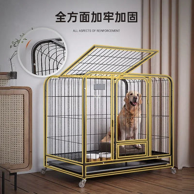 Dog Cage Large Dog Small to Medium Dog Golden Retriever Labrador Corgi Side Ranch with Toilet Separation Indoor Household Nest
