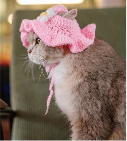 Luxury Design Pet Hat for Small Dogs Knitting Animal Shaped Cosplay Puppy Head Wear Caps New Year Warm Lace Up Cat Accessories