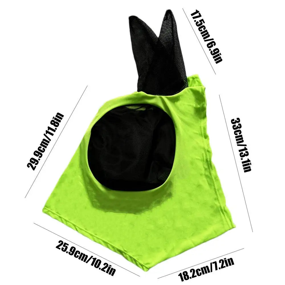 Fly Covers for Horses Fine Mesh UV Blocking Elastic Cover with Ears Machine Washable Equestrian Supplies for Outdoors