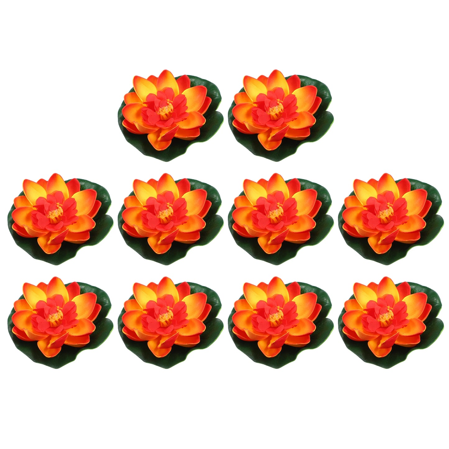 Uxcell 10PCS 10cm Aquarium Floating Artificial Flower Fake Lotus Plant Pond Micro Landscape Garden Fish Tank Tools Accessories