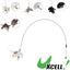 Uxcell Handheld Cat Teaser with Bell Fluffy Plume Teasing Sticks Flexible Fishing Rod Toy Indoor Scratching Pet Supplies