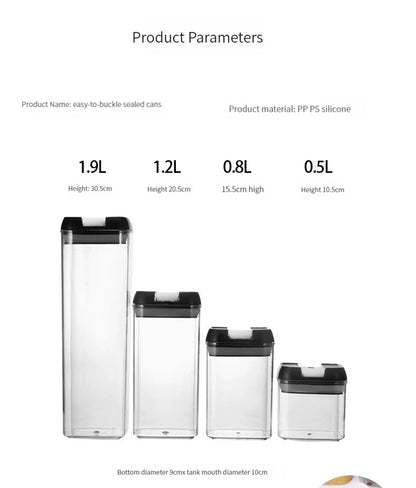 7pcs/set Food Storage Containers Plastic with Lids Kitchen Storage for Rice Sugar Flour Pasta Cereal Storage Containers