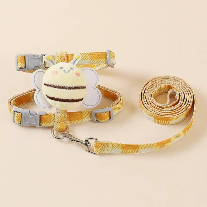 Dog Harness with Strap Pet Walking Strap Set Dog Walking Tool with Adjustable Buckles for Traveling Picnic Going Out Camping