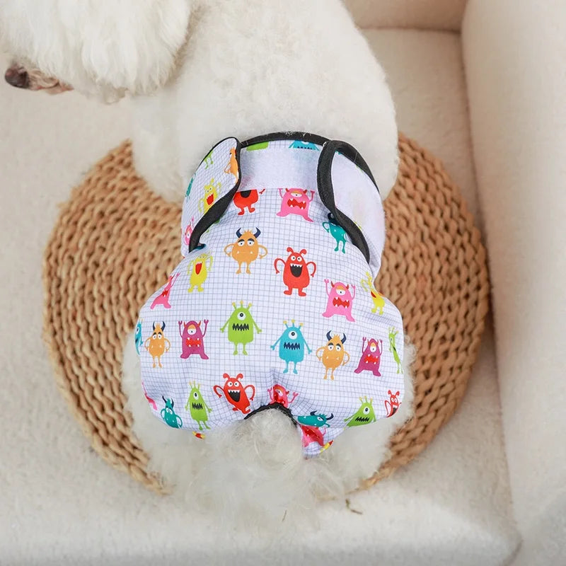 Cute Print Waterproof Physiological Pants Diapers Cotton Underwear for Small Puppy Safety Panties Breathable Girl Cat Clothes
