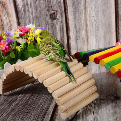 Smooth Wooden Hamster Ladder Climbing Ropeway Hamster Toy Pet Training Round Boardwalk Parrot Boardwalk Parrot Toy Bird Supplies