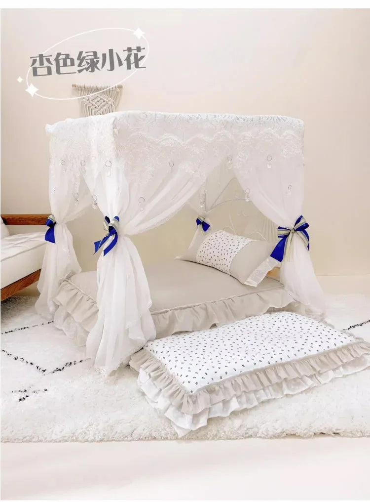 Pet Bed Cat Bed Cat Nest Teddy Than Bear Kennel Princess Wrought Iron Dog Bed Small Medium and Large Dog Supplies