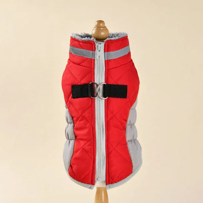 Reflective Dog Winter Jacket with Harness Cold Weather Clothes for Small Medium Dogs Turtleneck Thermal Fleece Lined Dog Coat