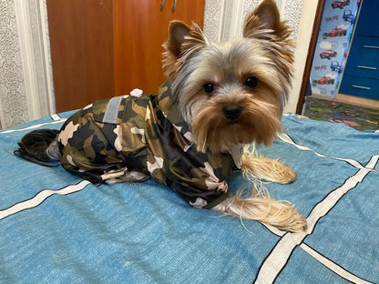 Dogs Raincoat Adjustable Puppy Dog Raincoat Waterproof 4 Legs Raincoat for Small Dogs Outdoor Pet Poncho with Reflective Strap