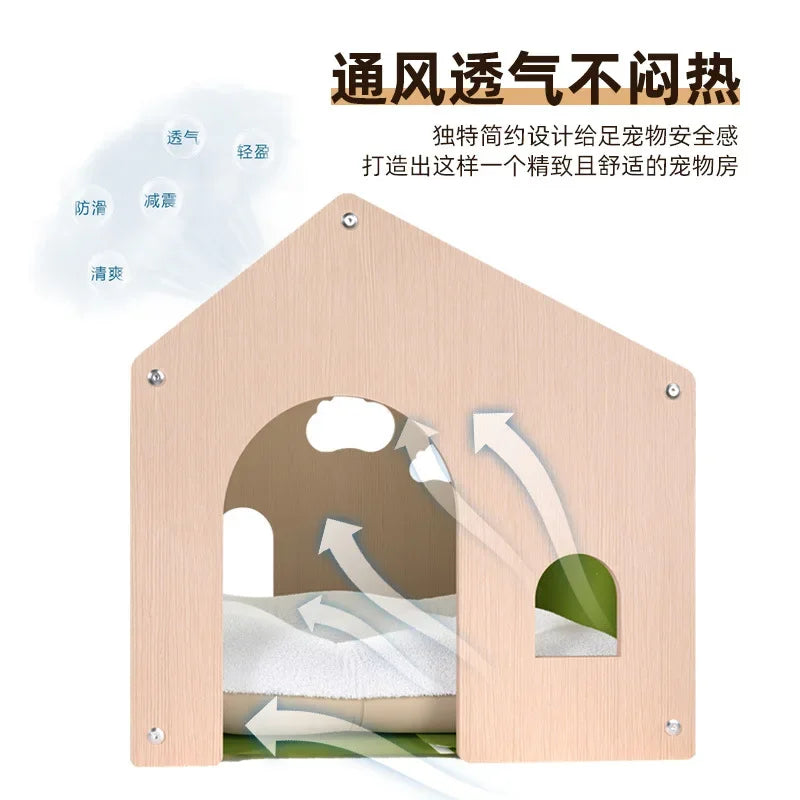 Factory straight hair, high-grade wooden cat litter, kennel, delivery room, universal in all seasons, environmentally friendly