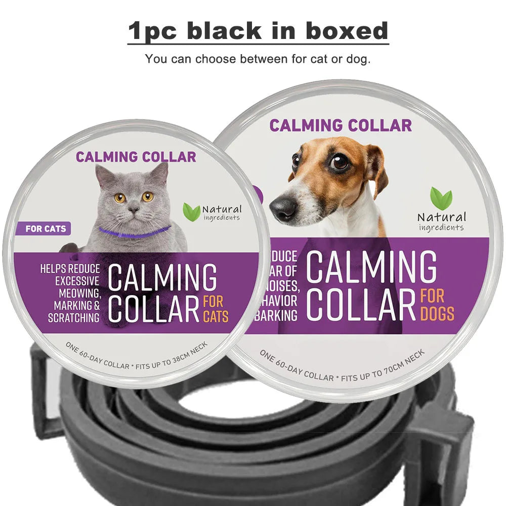 Pet Calming Collar for Cats Effective Relief Reduce Anxiety Stress Pheromones Relaxing Breakaway Collar for Kittens Puppies Dogs