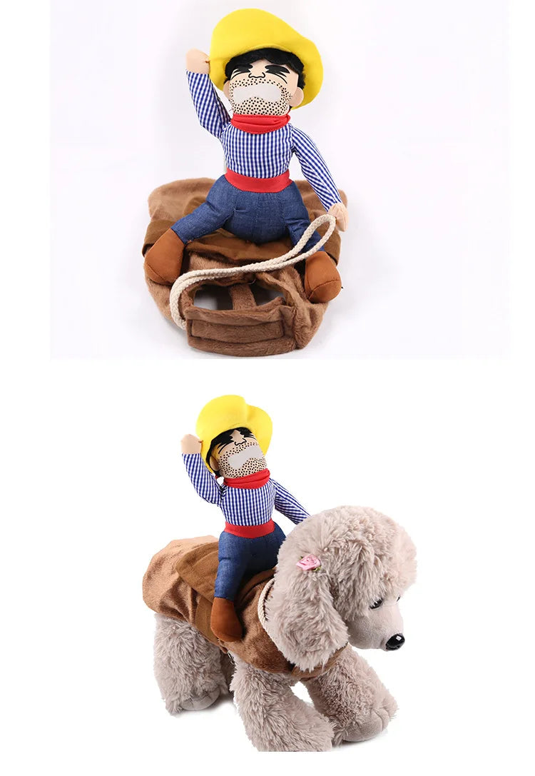 Pet Costume Dog Suit Cowboy Rider Style Dog Carrying Costume for Small Medium Large Dogs  Halloween Clothes