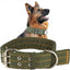 Heavy Duty Wide Military Thick Dog Collars for Large Dogs Adjustable Strong Nylon Tactical Pet Collar with 2-Rows Metal Buckle