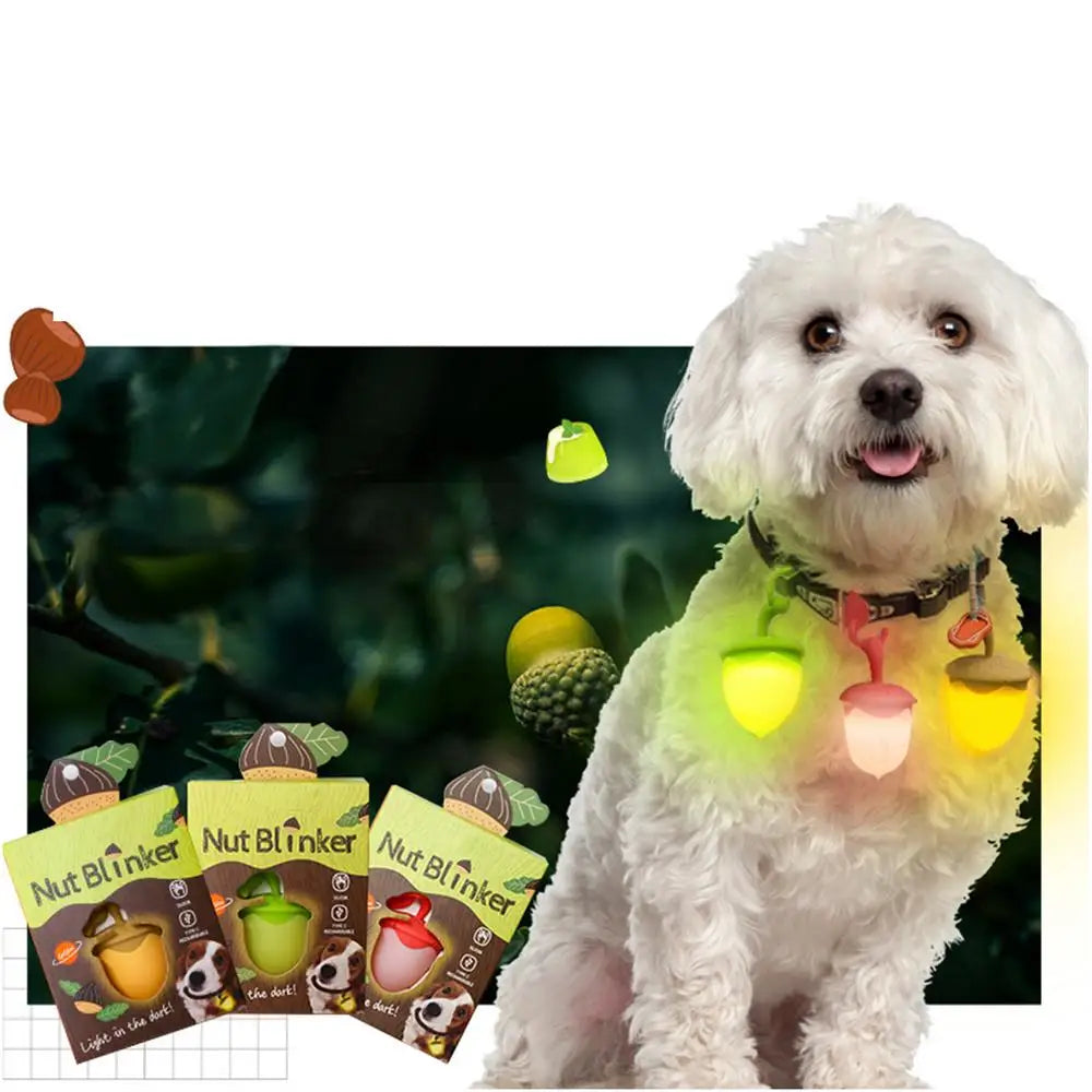 Dog Night Light 3 Flashlight Dog Cat Collar Glowing Pendant Night Safety Pet Leads Necklace Luminoues Bright Decoration Collars