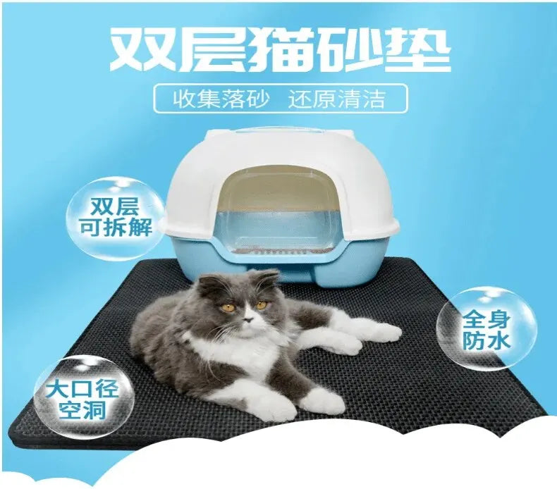 Cat Litter Mat EVA Double Layer Cat Litter Mat Cat Litter Basin Sand Falling Mat Eva Cat Litter Mat Cat Nest Mat Pet Mat