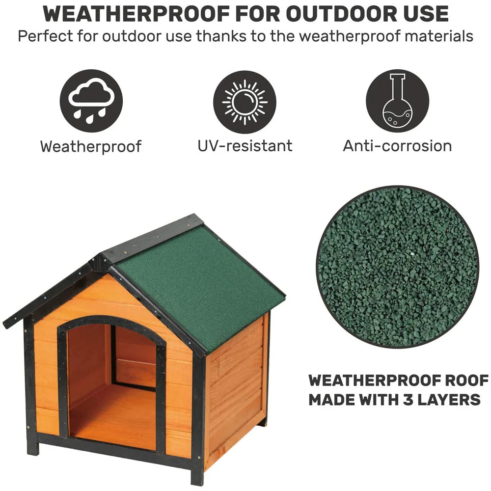 Solid wood dog house outdoor rainproof waterproof outdoor pet kennel winter warm dog house wooden dog cage