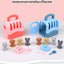 8pcs/set Cute Dog Pet Basket Family Toys Dog Doll Set Dog Cage Toys Scene Playing Toys Christmas Decoration Gifts