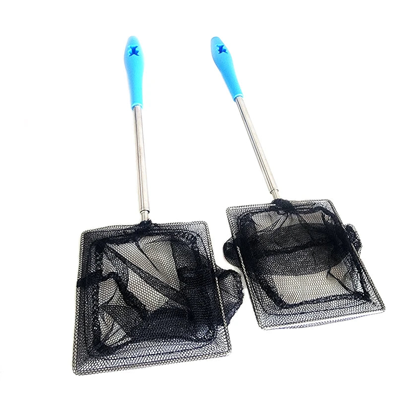 Stainless Steel Aquarium Long Handle Square Net Aquarium AccessoriesFish Tank Fishing Net Landing Net for Fish Durable Products
