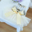 Yellow Ribbon Dresses for Dogs Sweet Dream Princess Autumn Pet Skirt French Bulldog Overalls Lattice Yellow Warm Cat Clothing