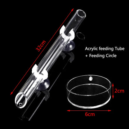 1Pcs Acrylic Aquarium Feeder Tube Dish Transparent Fish Tank Shrimp Snail Shrimp Food Feeder Bowl Aquarium Feeding Accessories