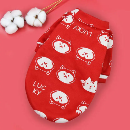 Pet Dog Costume Cute Printed Pet Coat Cotton Soft Pullover Dog Shirt Jacket Sweatshirt Hoodie Cat Clothes Suit Sweater Outfit