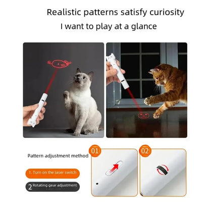 USB Charging Laser Cat Teasing Stick Infrared Laser Light Pattern Projection Cat Toy Pet Supplies Cat Teasing Pen  cat toys