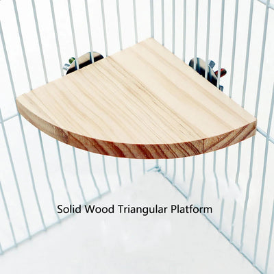 Small Pet Natural Wood Stand Platform Hamster Guinea Pig Toys Paw Grinding Gerbils Springboard Pet Jumping Board Home Supplies