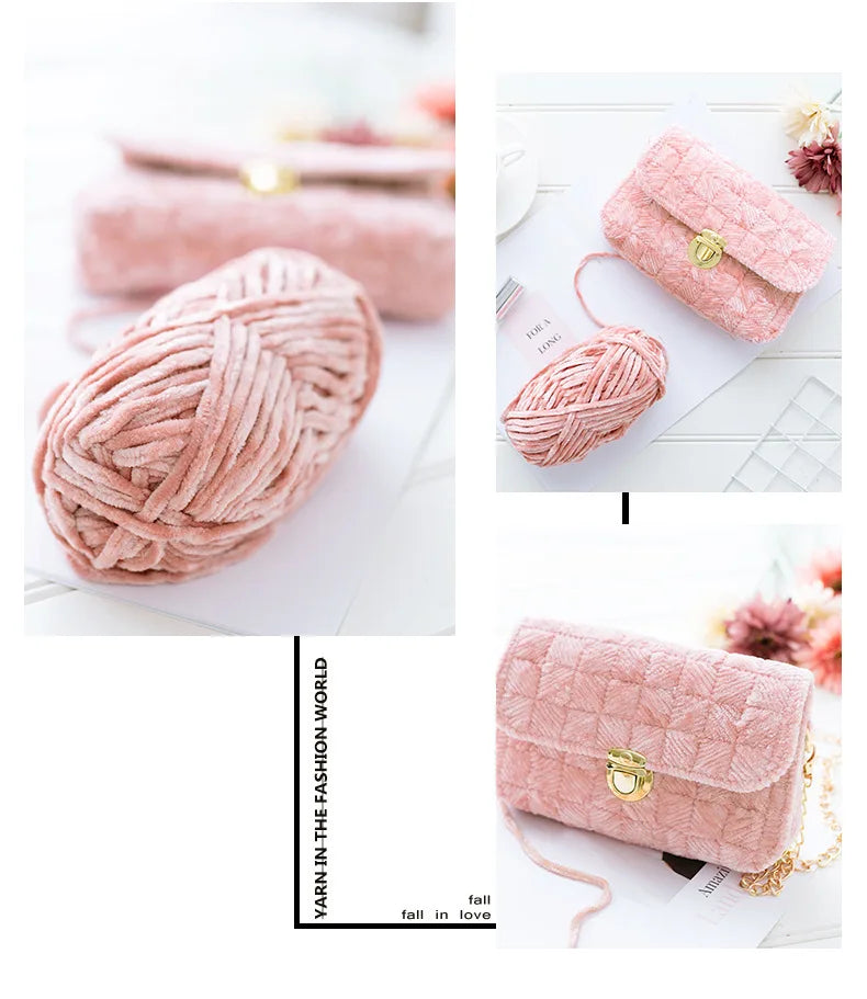 Ruyi bird warm fleece thick wool handmade DIY crochet woven golden velvet hook shoe thread wool ball