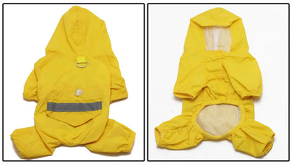 Dogs Raincoat Adjustable Puppy Dog Raincoat Waterproof 4 Legs Raincoat for Small Dogs Outdoor Pet Poncho with Reflective Strap